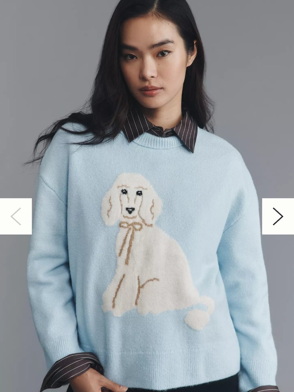 Maeve Crew-Neck Dog Icon Pullover Sweater
